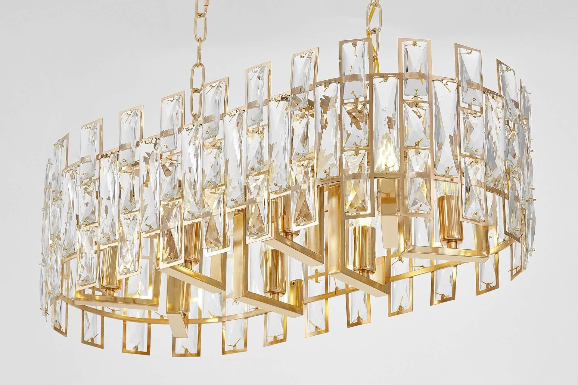 MODERN CRYSTAL CHANDELIER GOLD FIORINA D70 PRO - LuminaLux