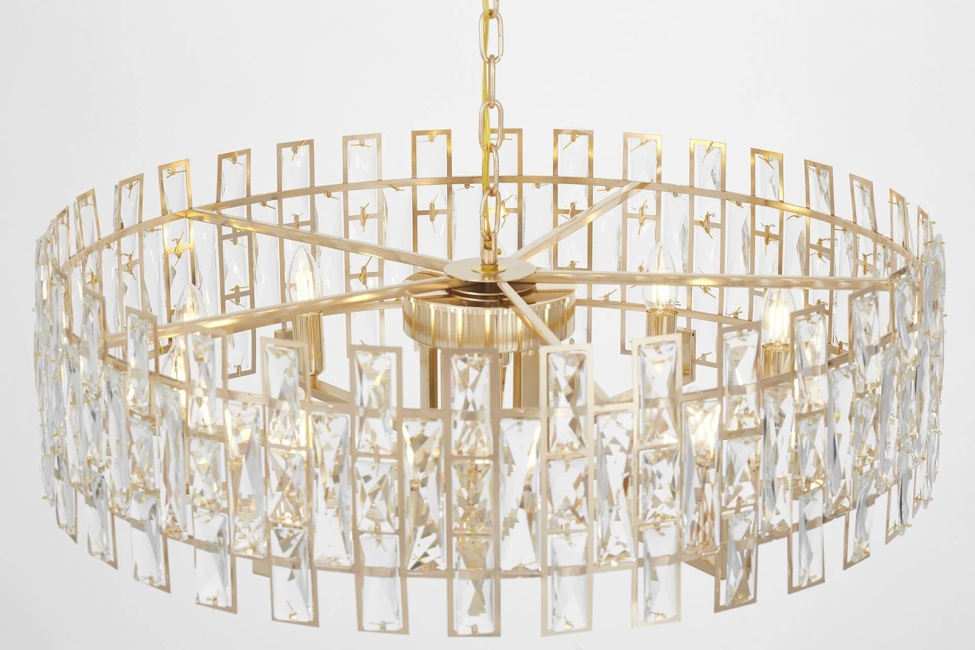 MODERN CRYSTAL CHANDELIER GOLD FIORINA D80 - LuminaLux
