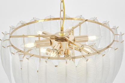 MODERN CRYSTAL CHANDELIER WHITE AND GOLD CAVALINI D50 - LuminaLux
