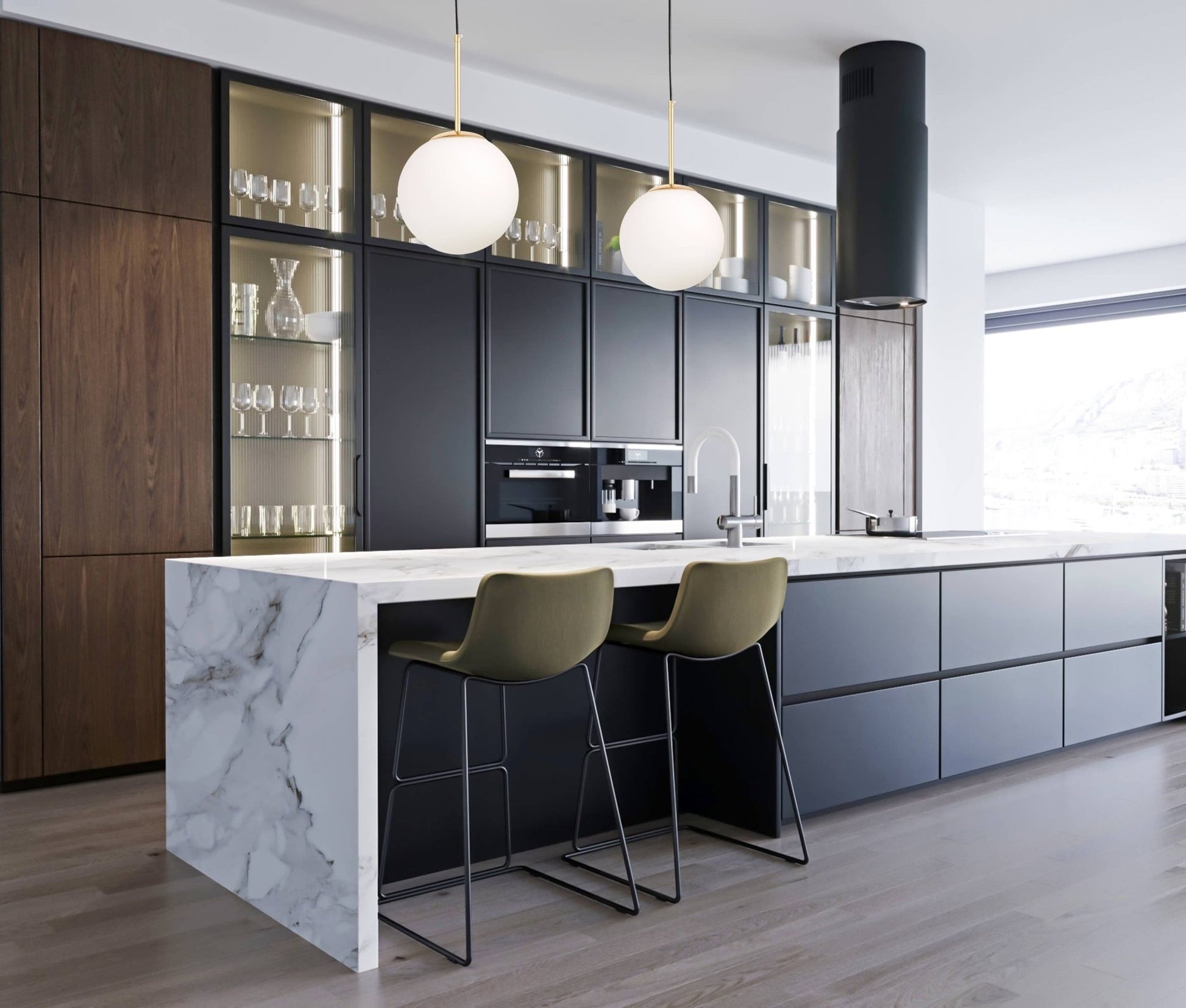 MODERN GOLD PENDANT LAMP FREDICA D20 - LuminaLux