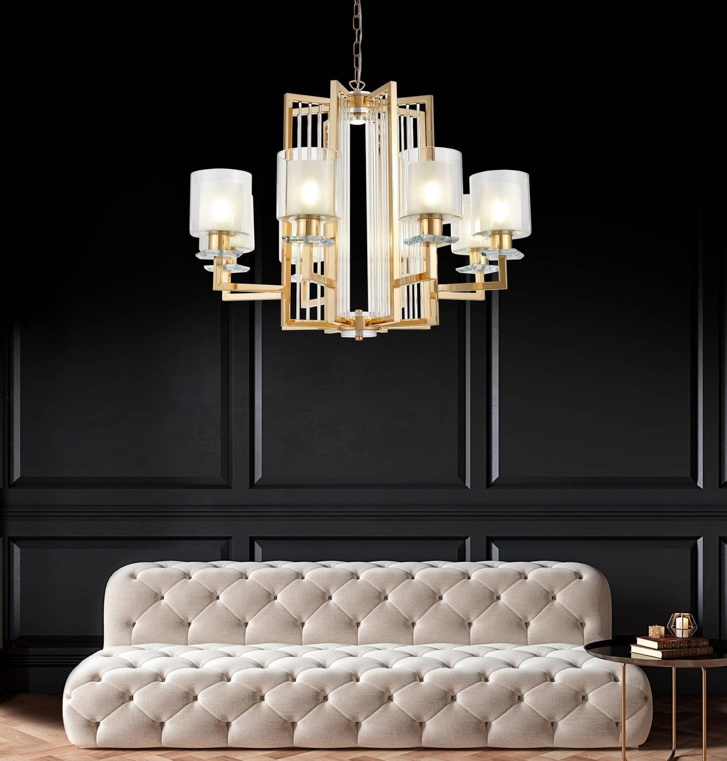 MODERN GOLD PENDANT LAMP MANHATTAN W8 - LuminaLux