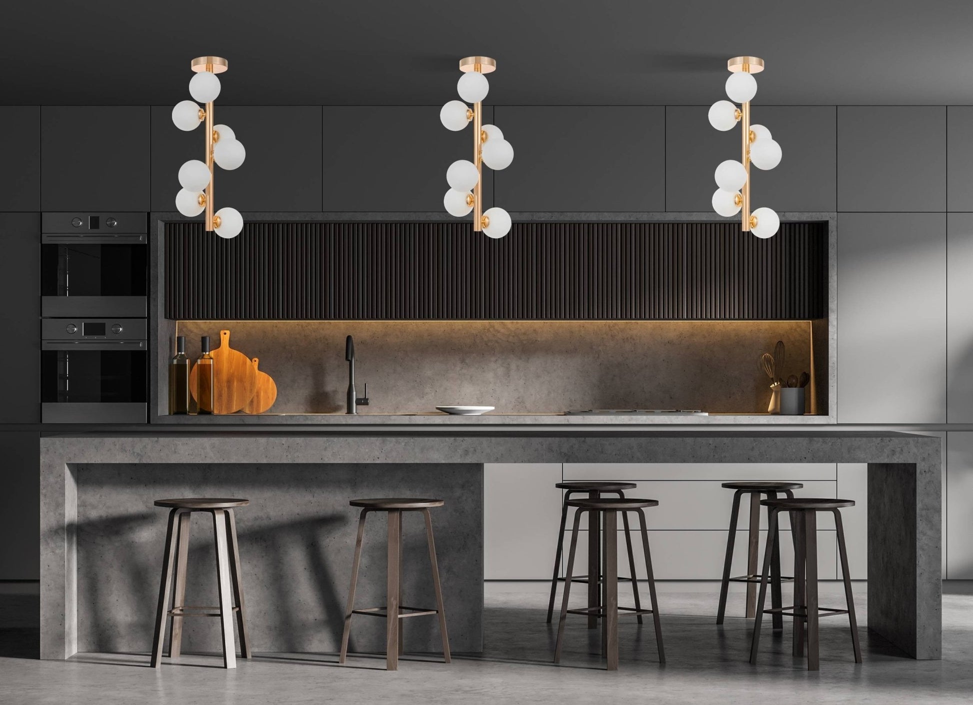 MODERN GOLD PETRICA CEILING LAMP W7 - LuminaLux