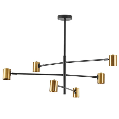 MODERN PENDANT CEILING LAMP BLACK - GOLD DORA W6 - LuminaLux