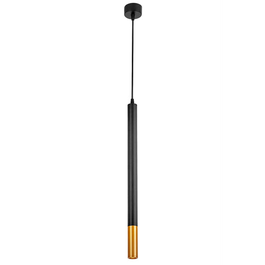 MODERN PENDANT LAMP BLACK AND BRASS TUBE SLIM W1 - LuminaLux