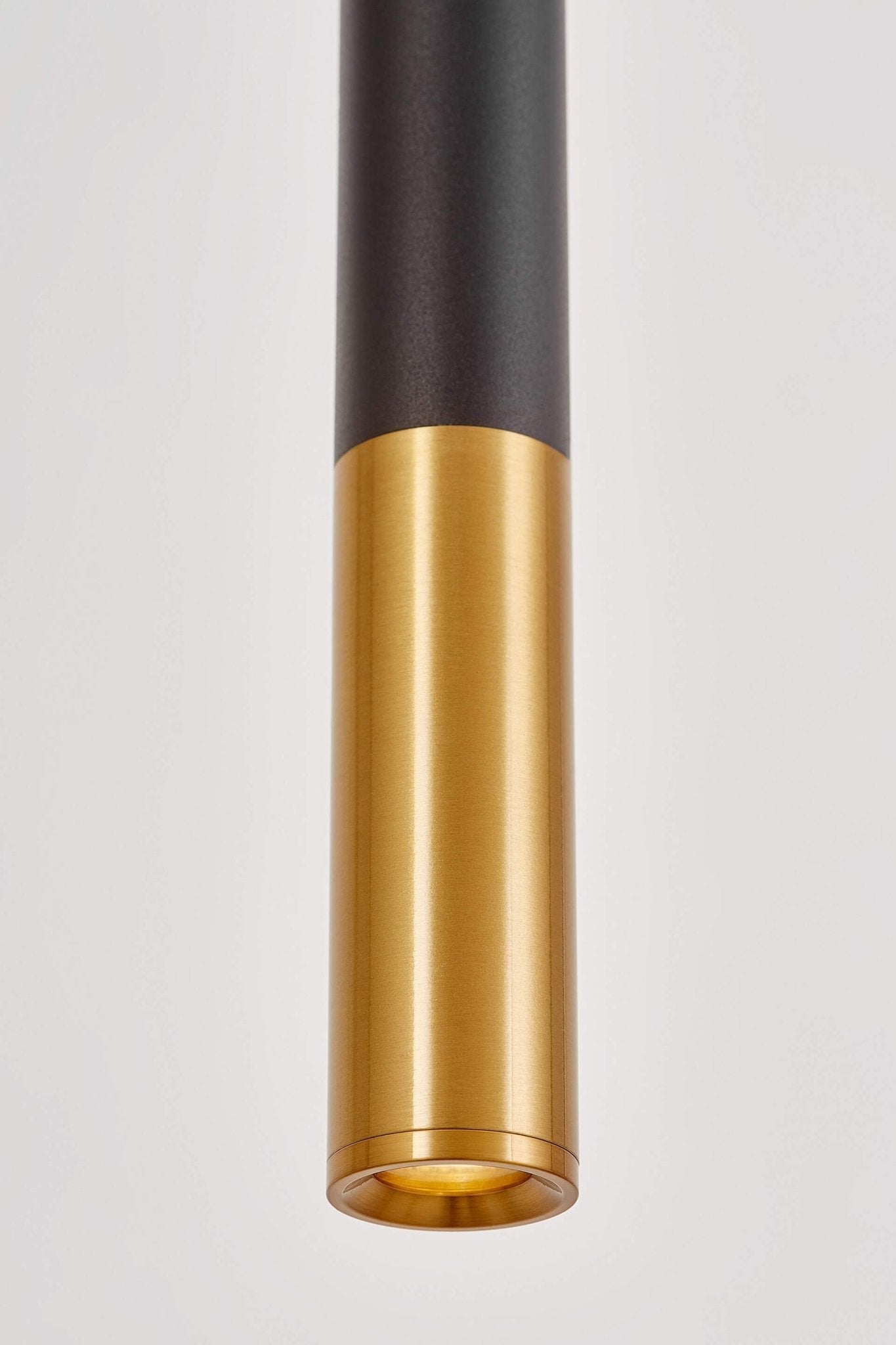MODERN PENDANT LAMP BLACK AND BRASS TUBE SLIM W1 - LuminaLux