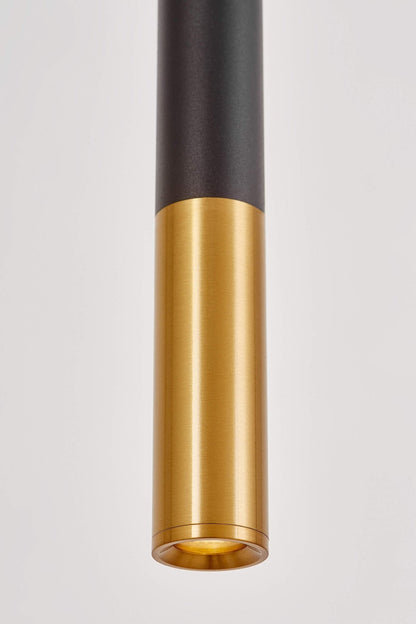 MODERN PENDANT LAMP BLACK AND BRASS TUBE SLIM W1 - LuminaLux