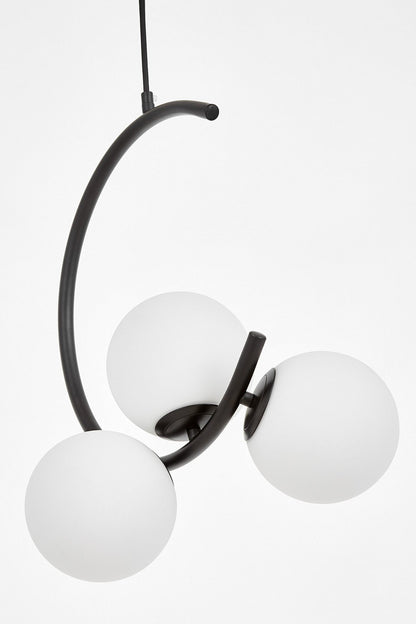 MODERN PENDANT LAMP BLACK BONIO W3 - LuminaLux