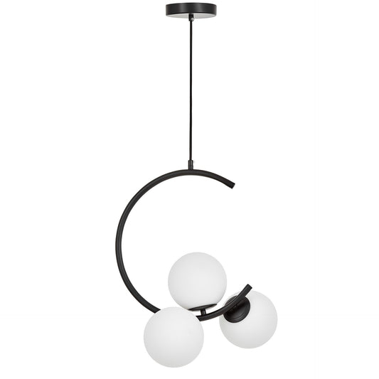 MODERN PENDANT LAMP BLACK BONIO W3 - LuminaLux