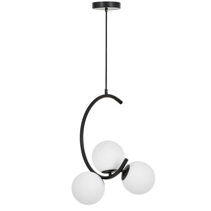MODERN PENDANT LAMP BLACK BONIO W3 - LuminaLux