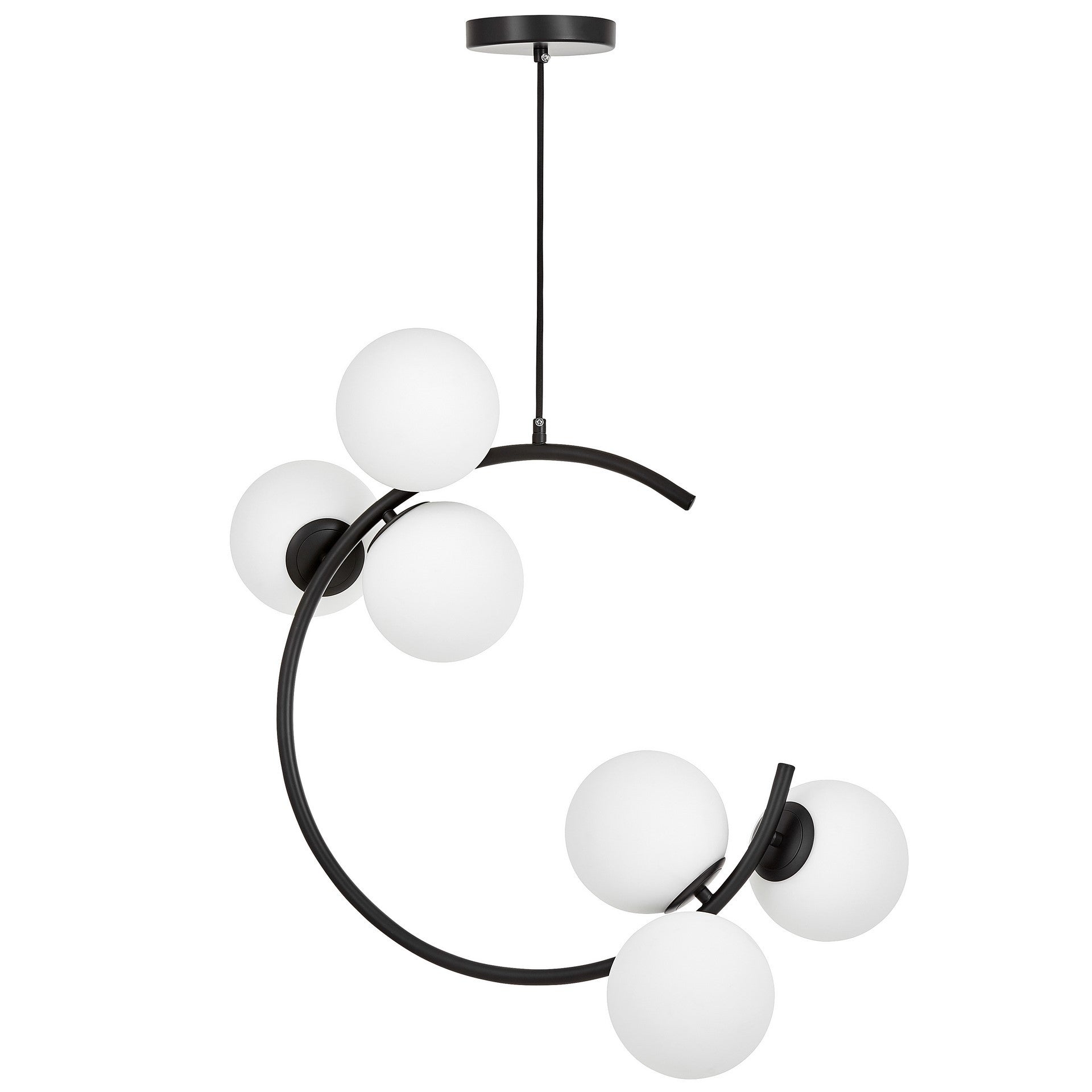 MODERN PENDANT LAMP BLACK BONIO W6 - LuminaLux