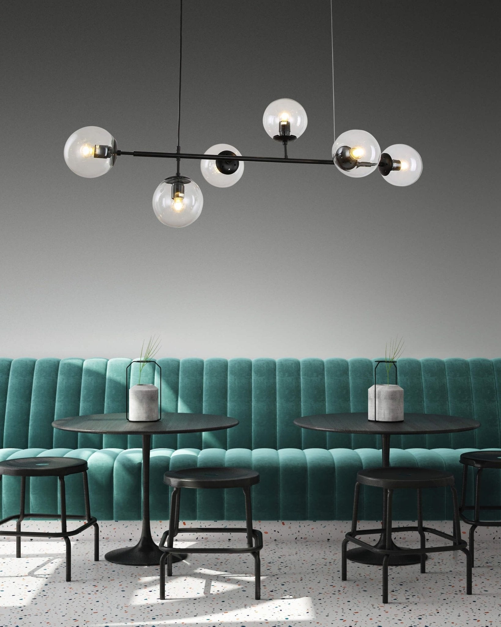 MODERN PENDANT LAMP BLACK CEREDO W6 - LuminaLux