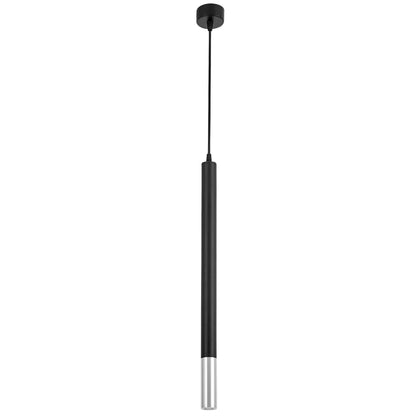 MODERN PENDANT LAMP BLACK - CHROME TUBA SLIM W1 - LuminaLux