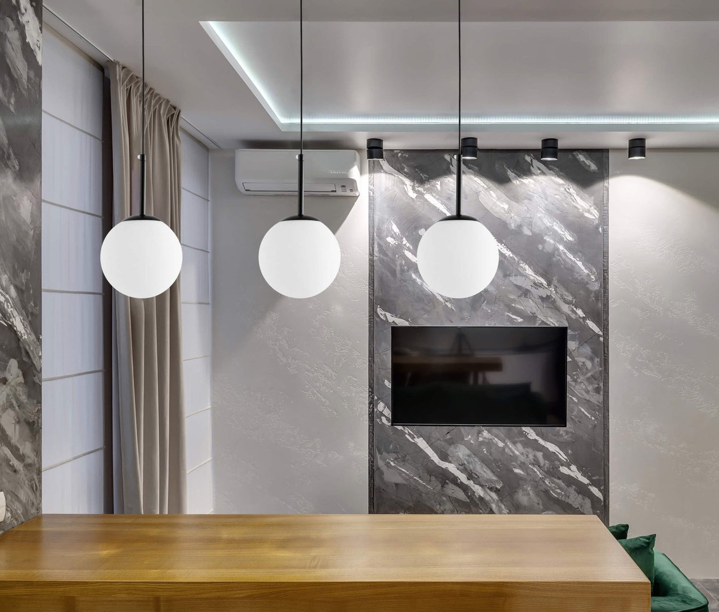 MODERN PENDANT LAMP BLACK FREDICA D20 - LuminaLux