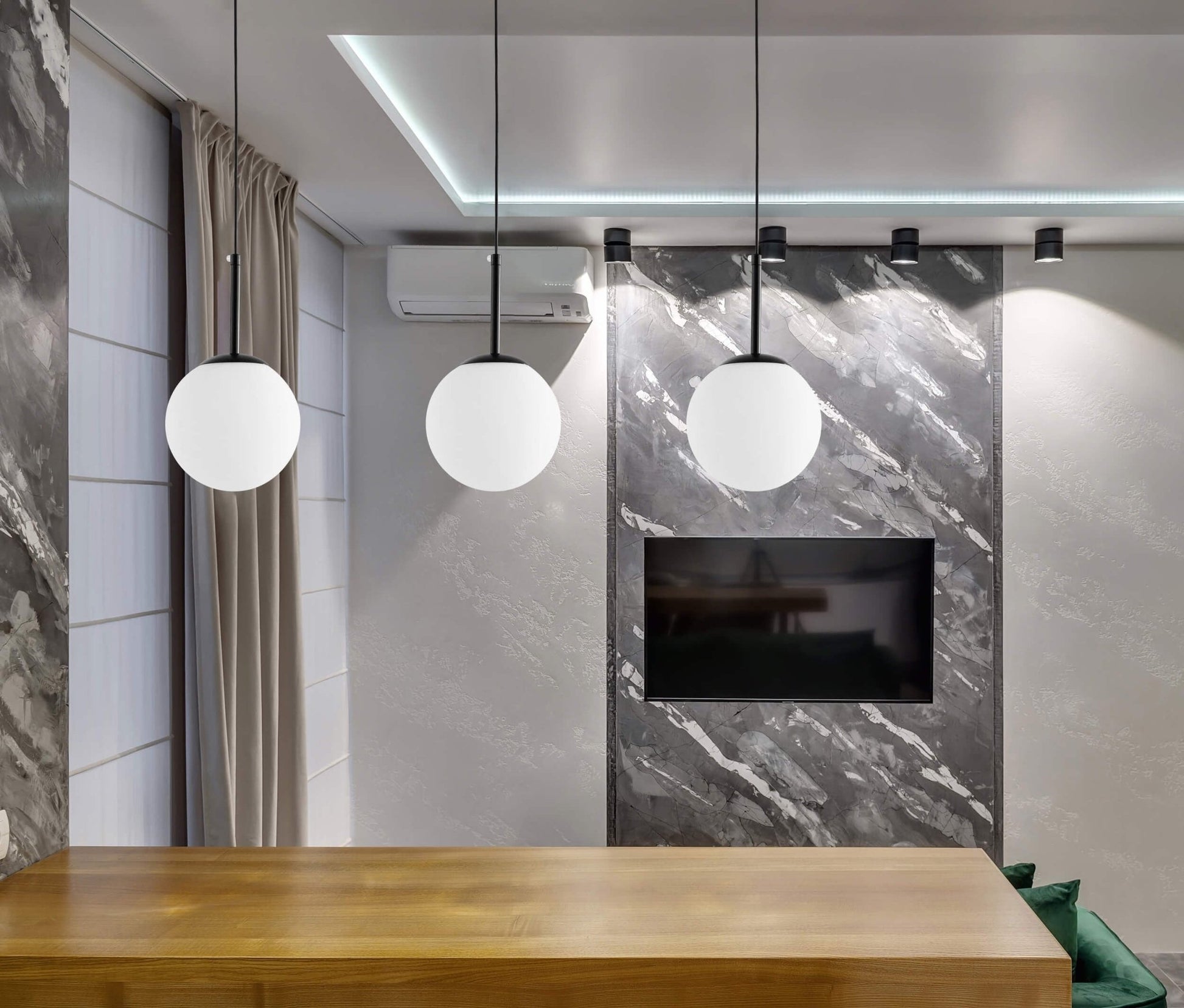 MODERN PENDANT LAMP BLACK FREDICA D20 - LuminaLux