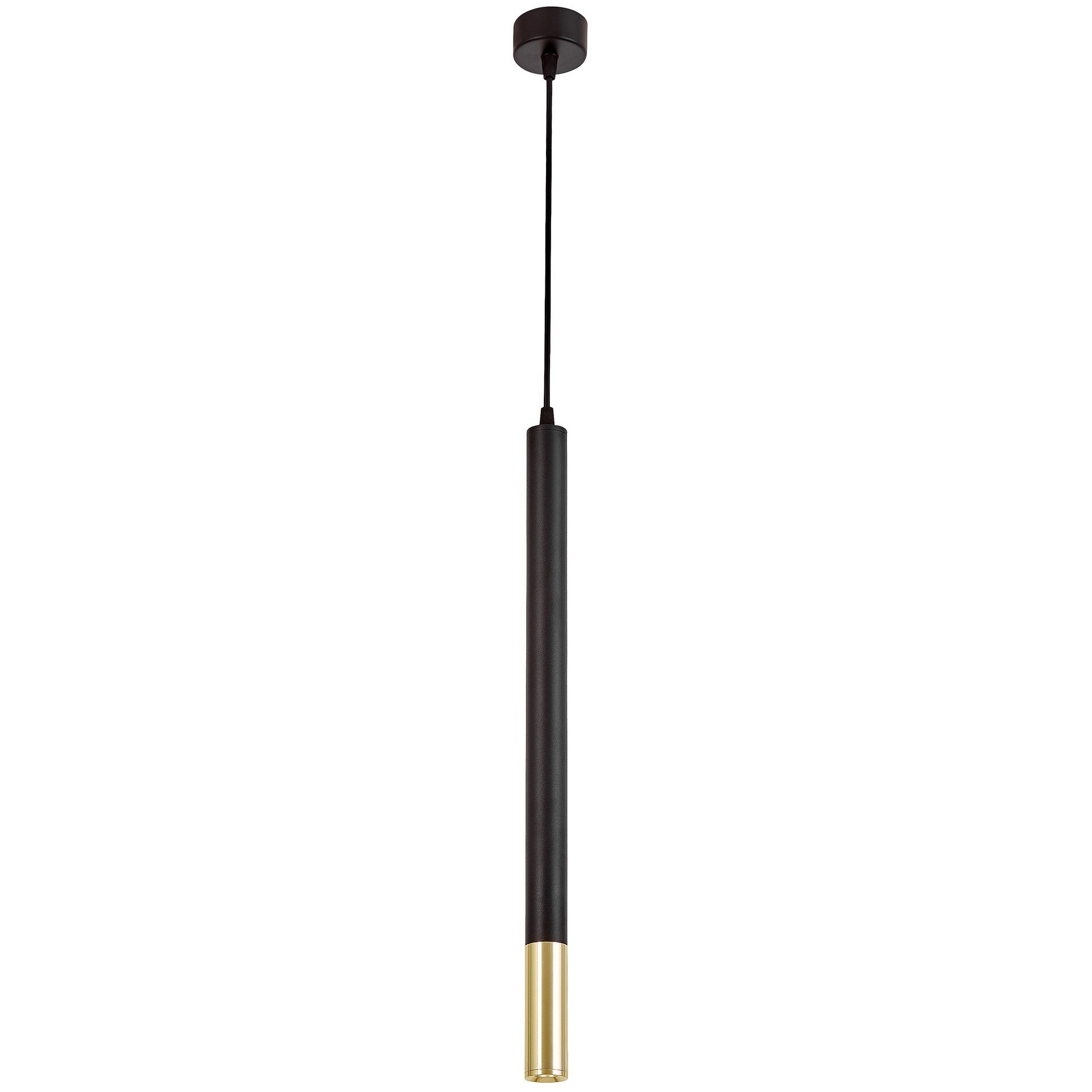 MODERN PENDANT LAMP BLACK - GOLD TUBE SLIM W1 - LuminaLux