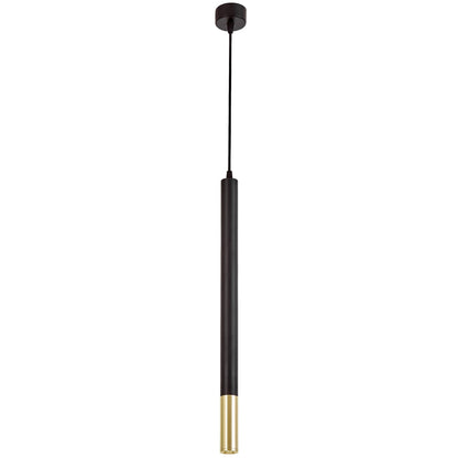 MODERN PENDANT LAMP BLACK - GOLD TUBE SLIM W1 - LuminaLux