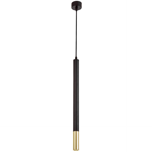 MODERN PENDANT LAMP BLACK - GOLD TUBE SLIM W1 - LuminaLux