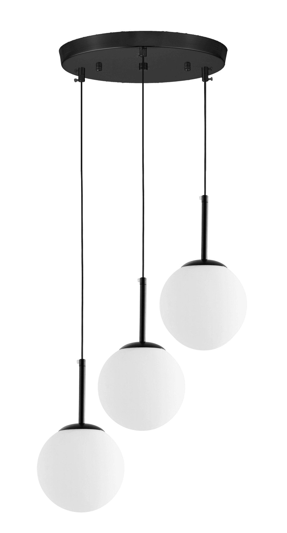 MODERN TRIPLE LAMP BLACK FREDICA W3 - LuminaLux