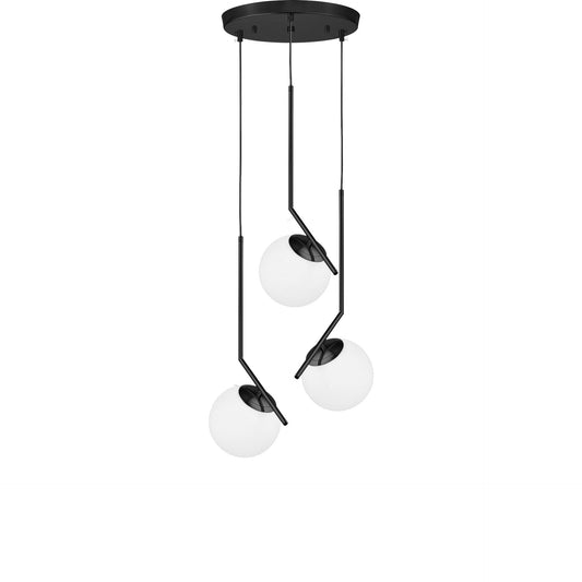 MODERN TRIPLE PENDANT LAMP BLACK SORENTO - LuminaLux