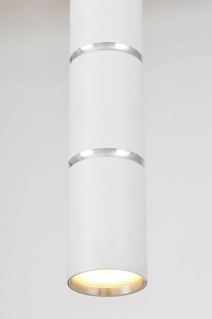 MODERN WHITE CHROME TUBE PENDANT LAMP ASTI W1 - LuminaLux