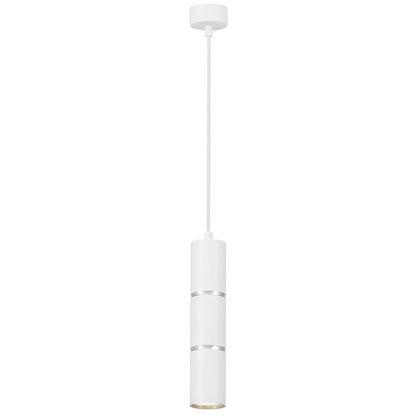 MODERN WHITE CHROME TUBE PENDANT LAMP ASTI W1 - LuminaLux