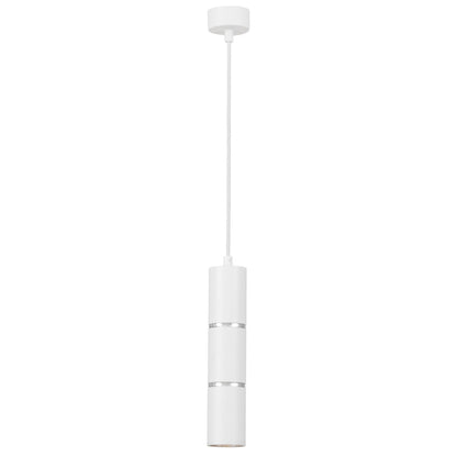 MODERN WHITE CHROME TUBE PENDANT LAMP ASTI W1 - LuminaLux