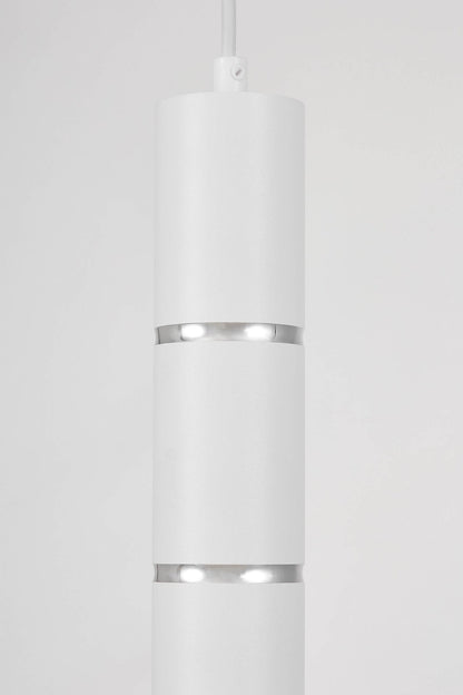 MODERN WHITE CHROME TUBE PENDANT LAMP ASTI W1 - LuminaLux