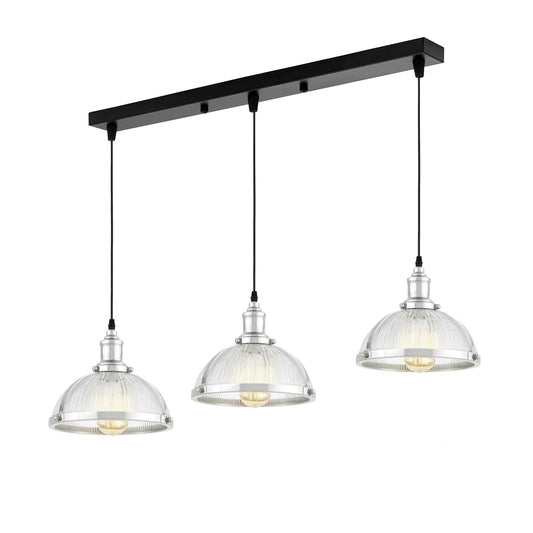 TRIPLE LOFT CHROME PENDANT LAMP BRICO W3 PRO - LuminaLux