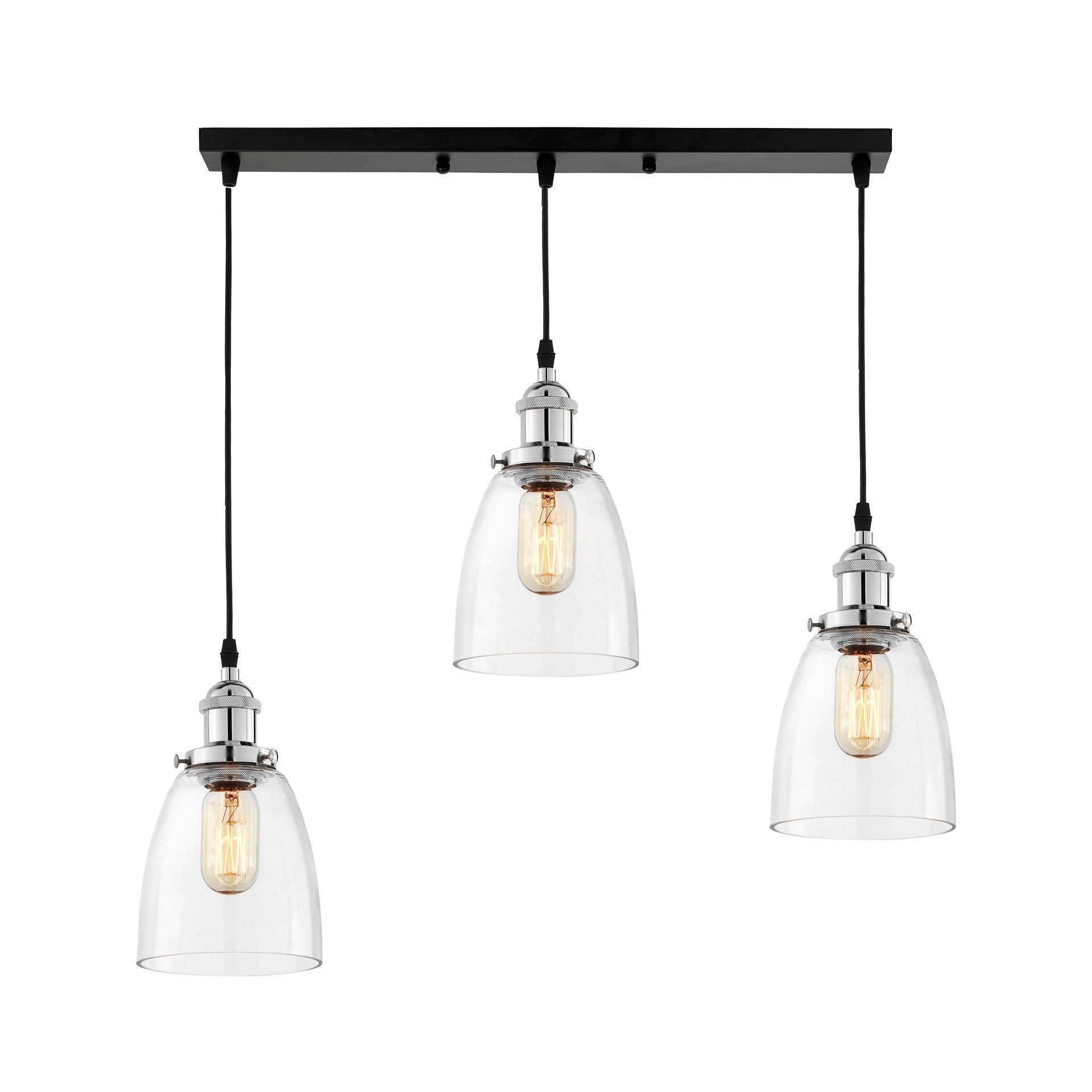 TRIPLE LOFT CHROME PENDANT LAMP FABI W3 PRO - LuminaLux