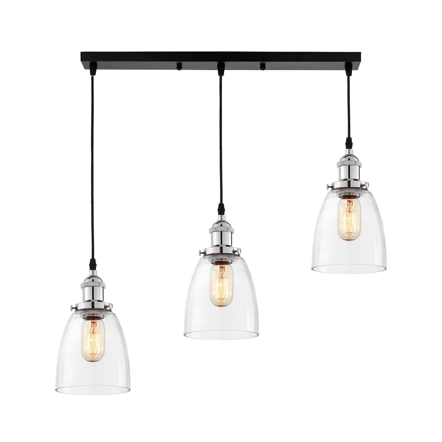 TRIPLE LOFT CHROME PENDANT LAMP FABI W3 PRO - LuminaLux