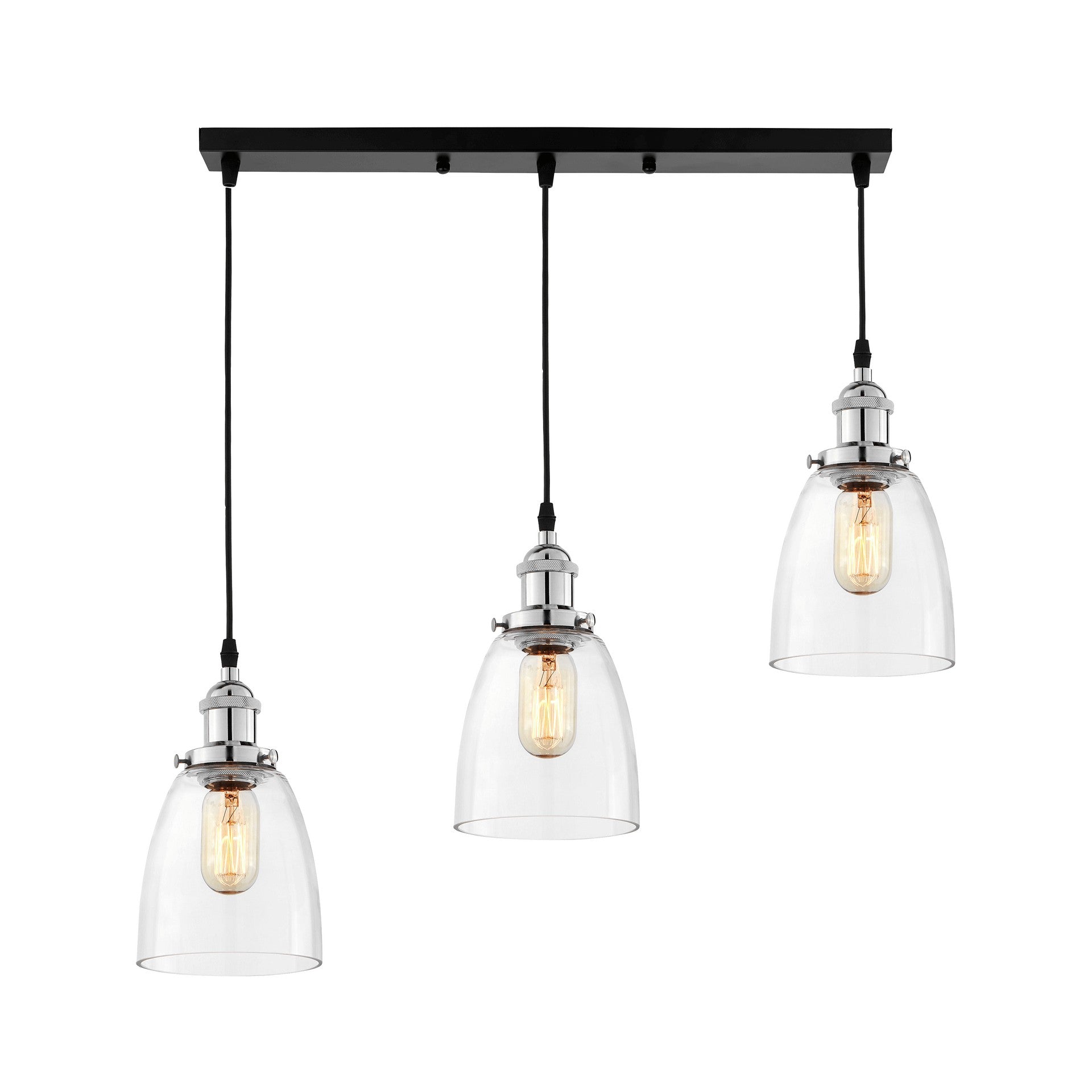 TRIPLE LOFT CHROME PENDANT LAMP FABI W3 PRO - LuminaLux