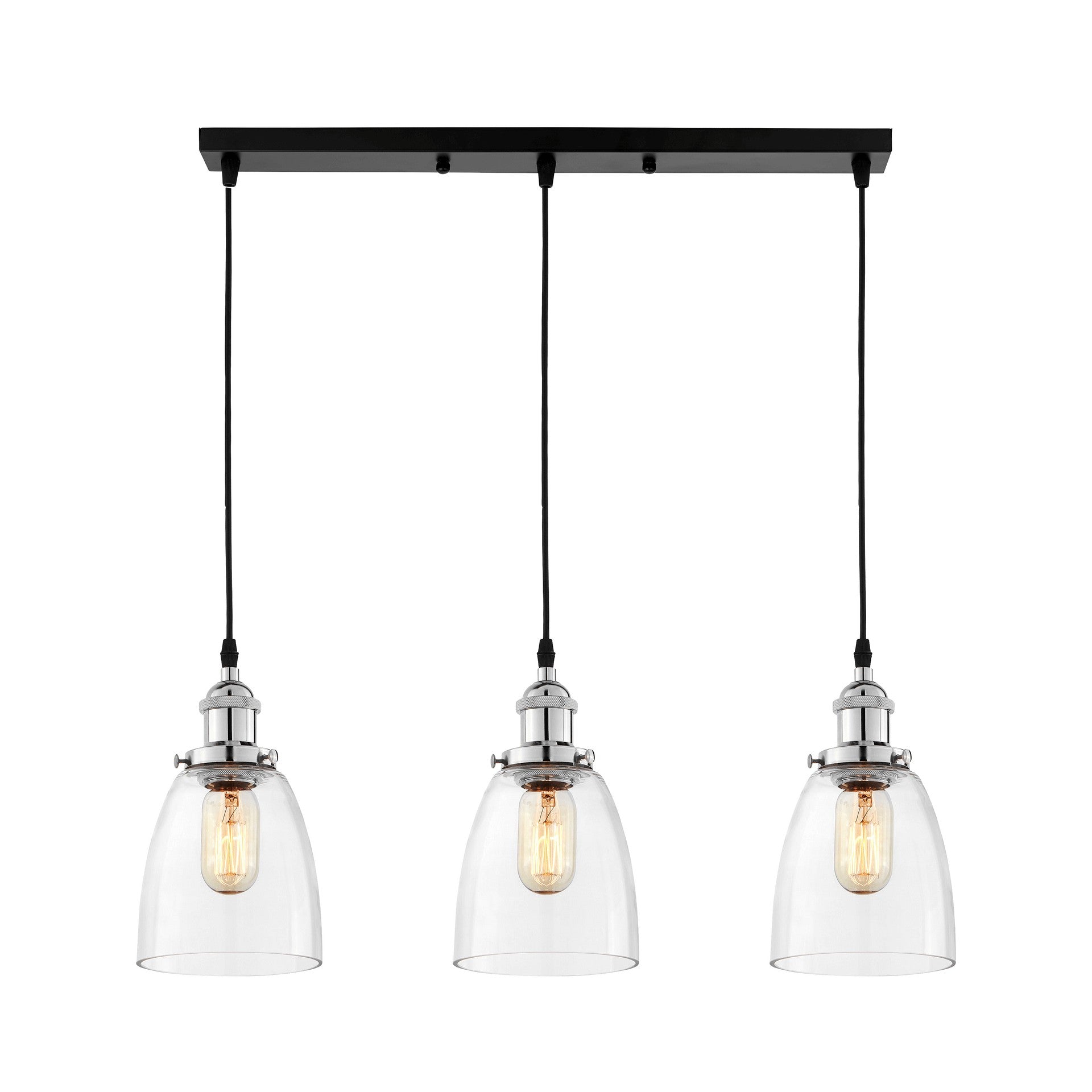 TRIPLE LOFT CHROME PENDANT LAMP FABI W3 PRO - LuminaLux
