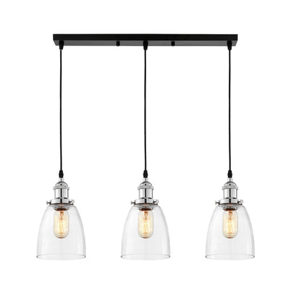TRIPLE LOFT CHROME PENDANT LAMP FABI W3 PRO - LuminaLux