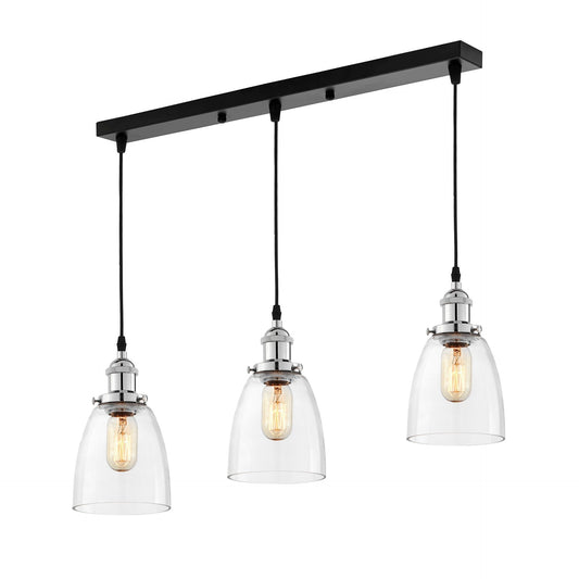 TRIPLE LOFT CHROME PENDANT LAMP FABI W3 PRO - LuminaLux