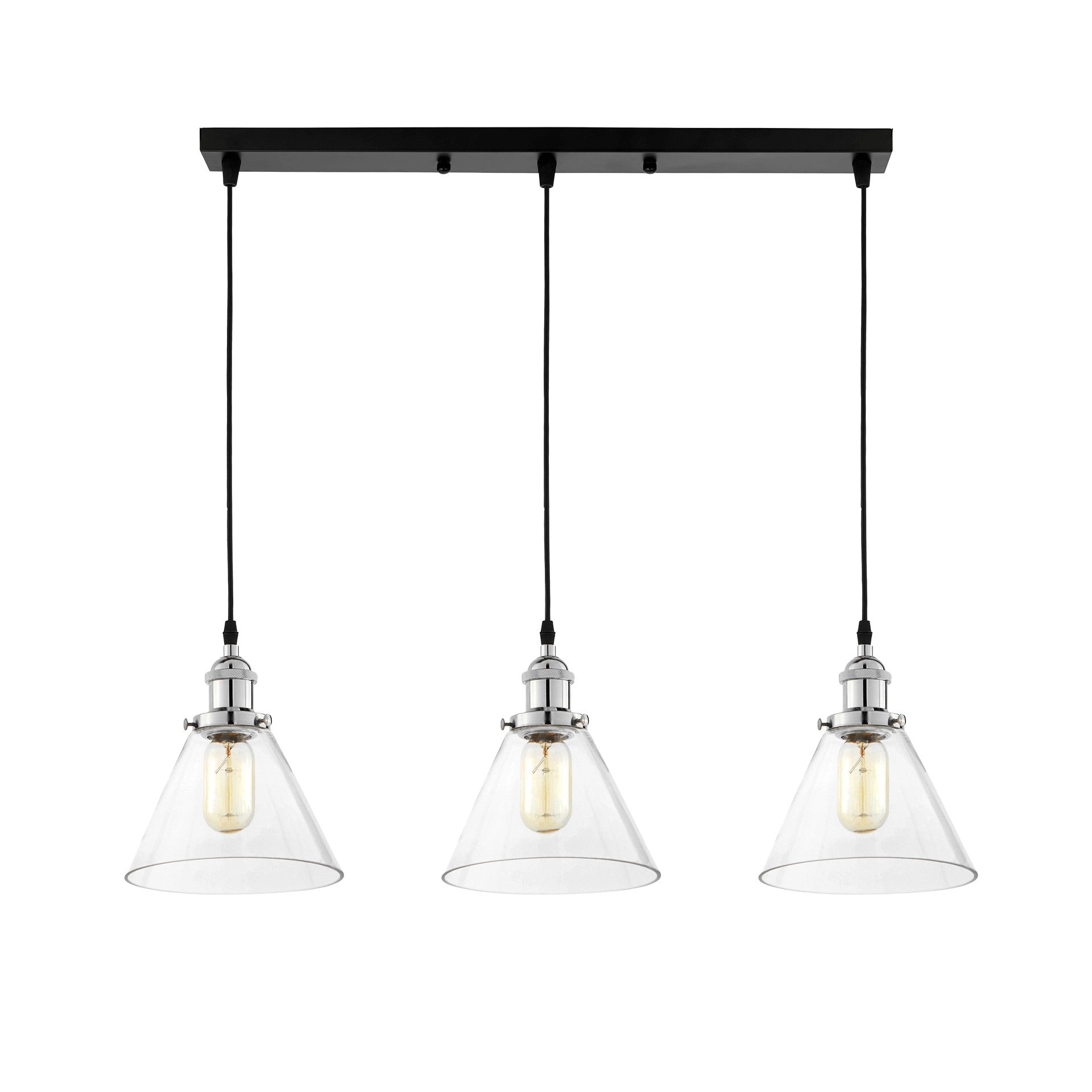 TRIPLE LOFT CHROME PENDANT LAMP NUBI W3 PRO - LuminaLux