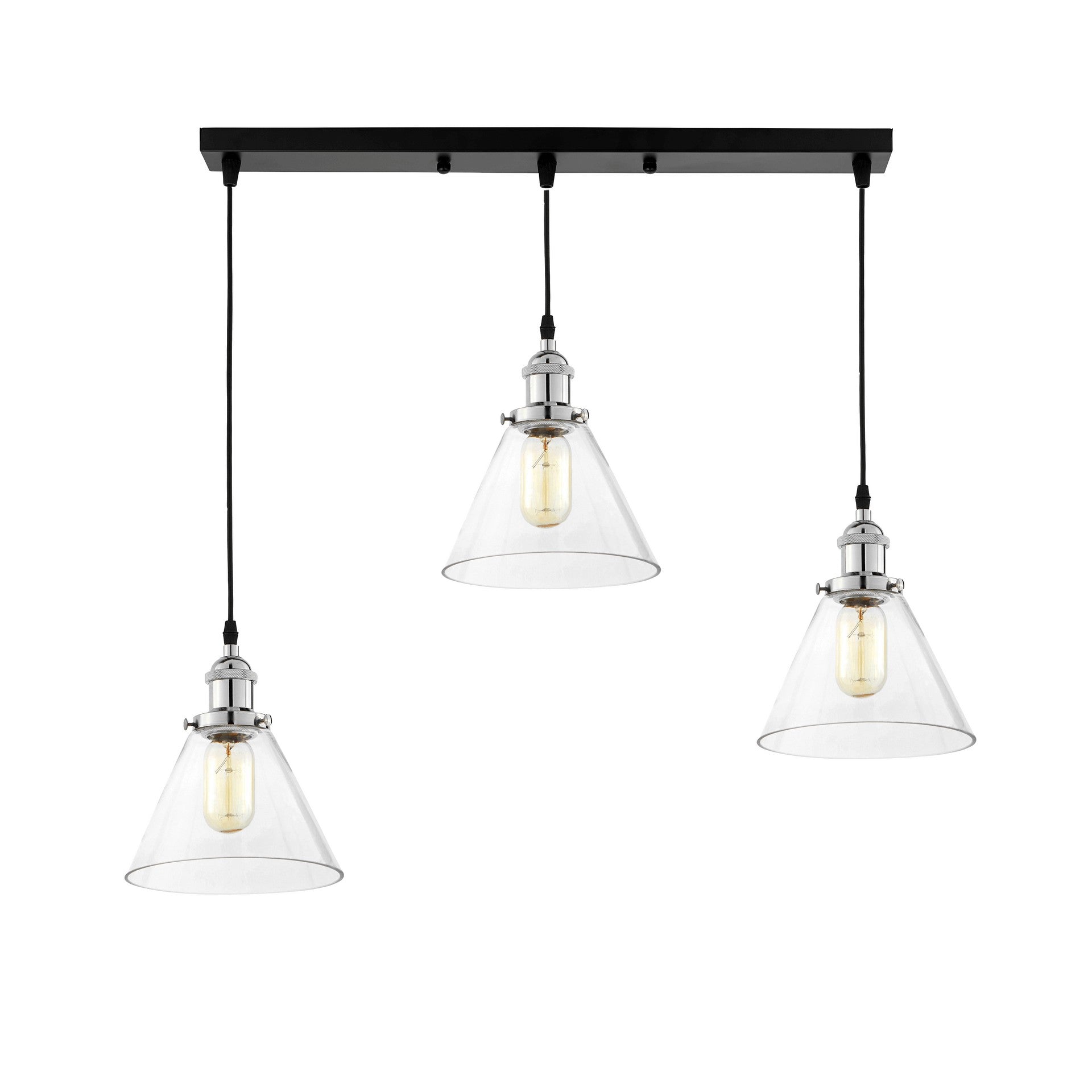 TRIPLE LOFT CHROME PENDANT LAMP NUBI W3 PRO - LuminaLux