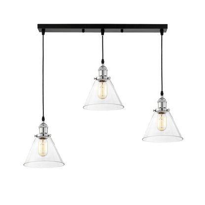 TRIPLE LOFT CHROME PENDANT LAMP NUBI W3 PRO - LuminaLux