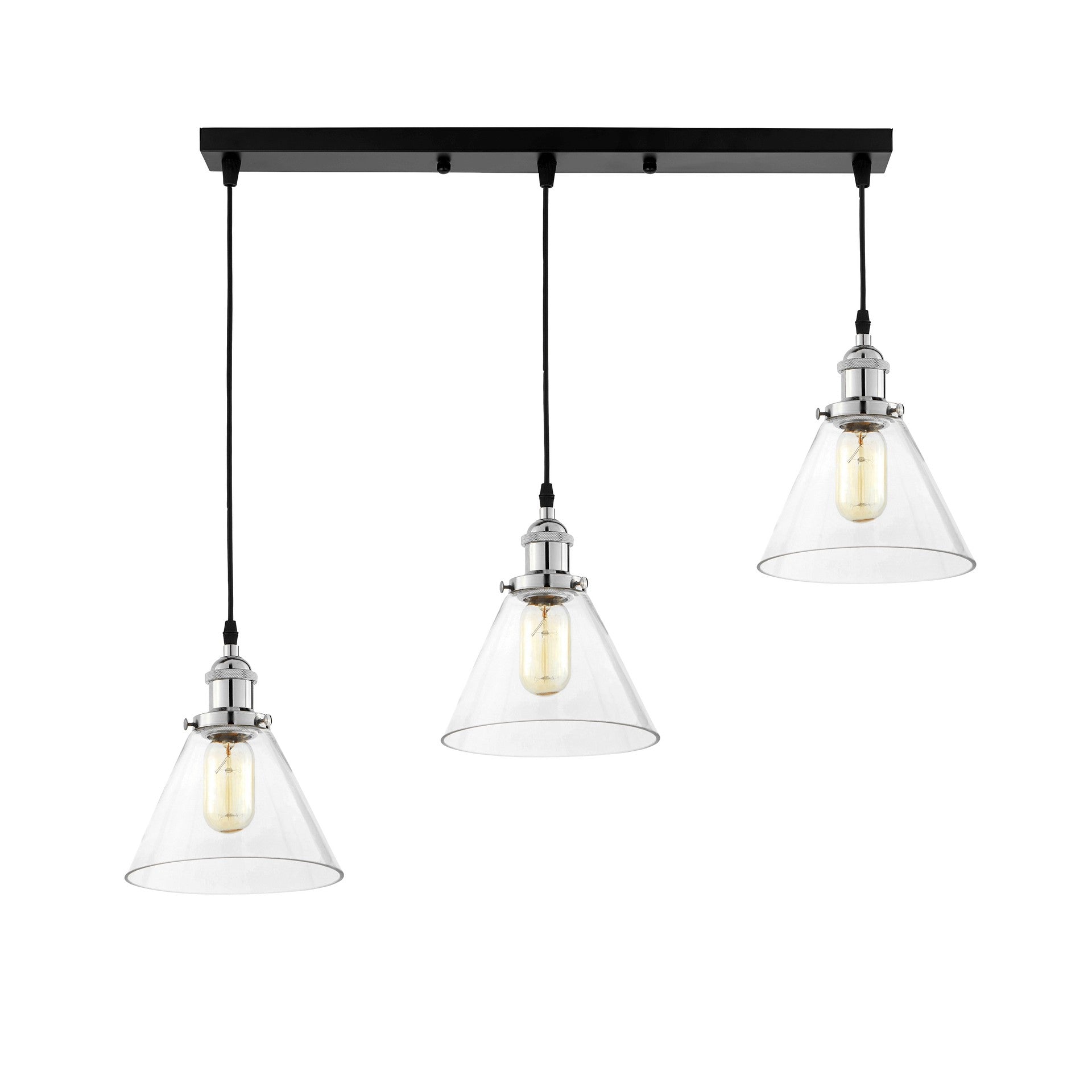 TRIPLE LOFT CHROME PENDANT LAMP NUBI W3 PRO - LuminaLux