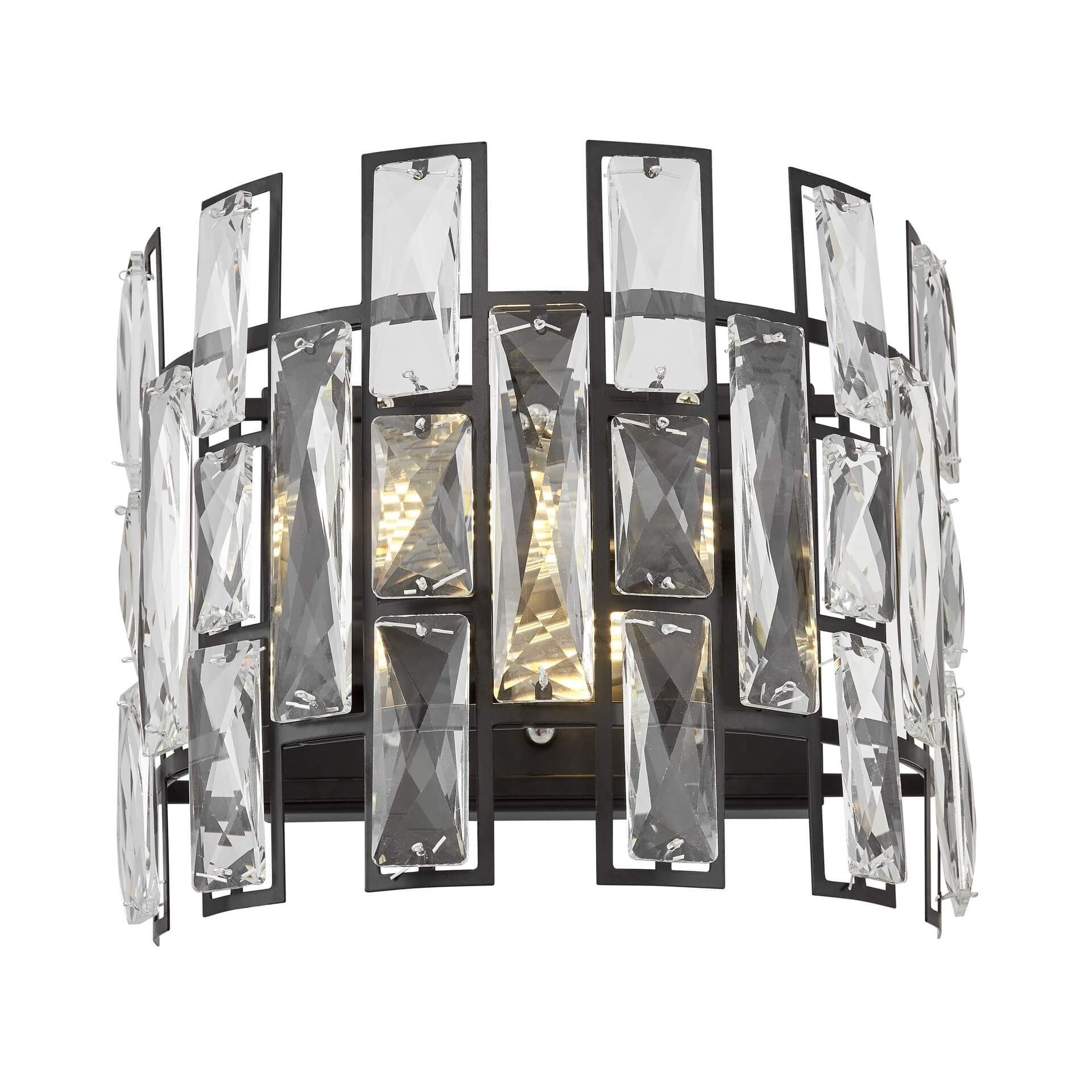 WALL LAMP CRYSTAL WALL LAMP BLACK FIORINA W2 - LuminaLux