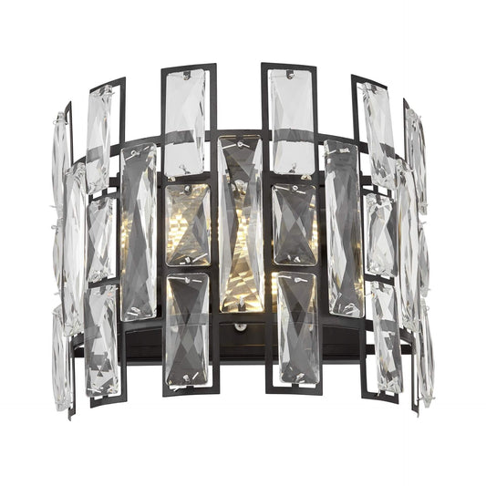 WALL LAMP CRYSTAL WALL LAMP BLACK FIORINA W2 - LuminaLux