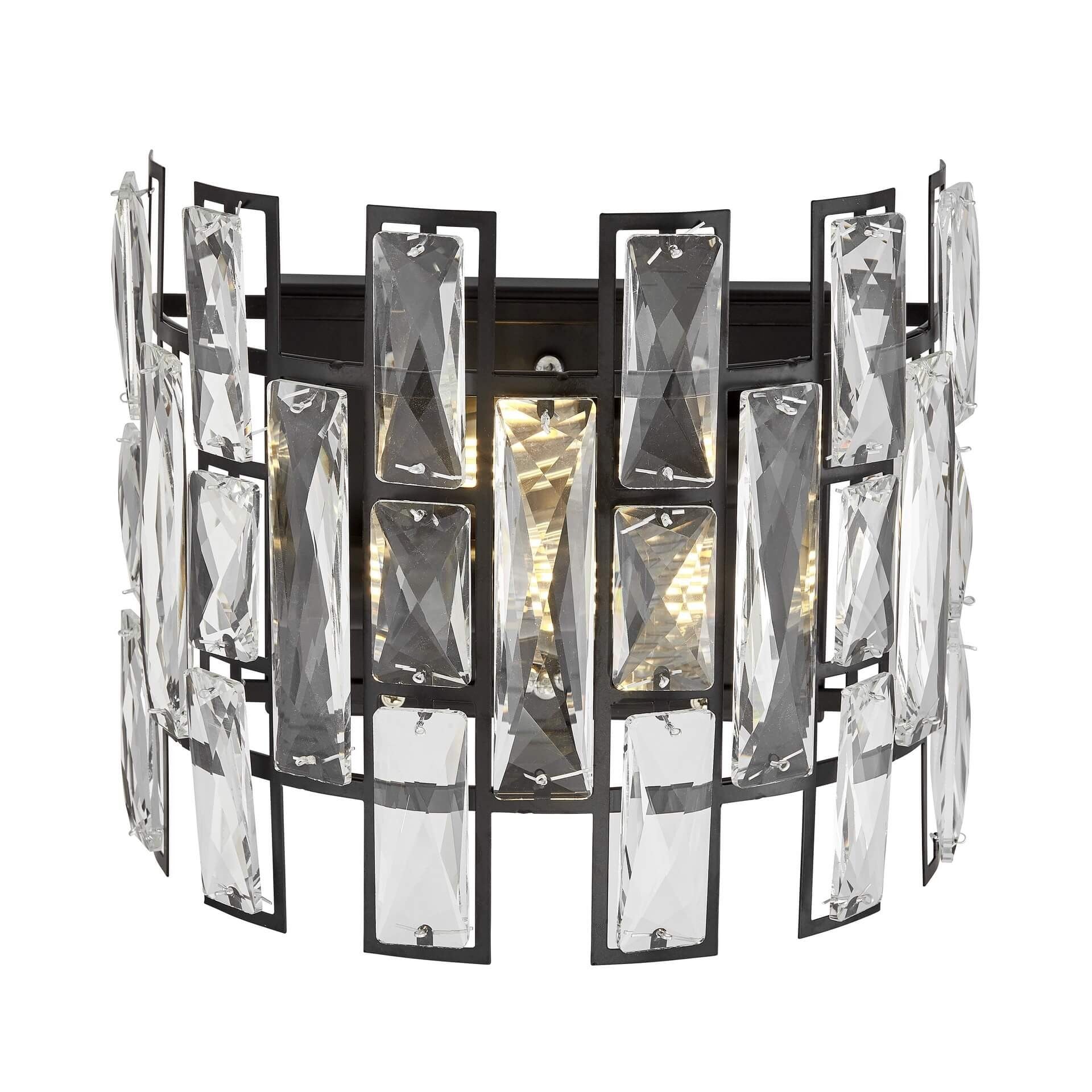 WALL LAMP CRYSTAL WALL LAMP BLACK FIORINA W2 - LuminaLux