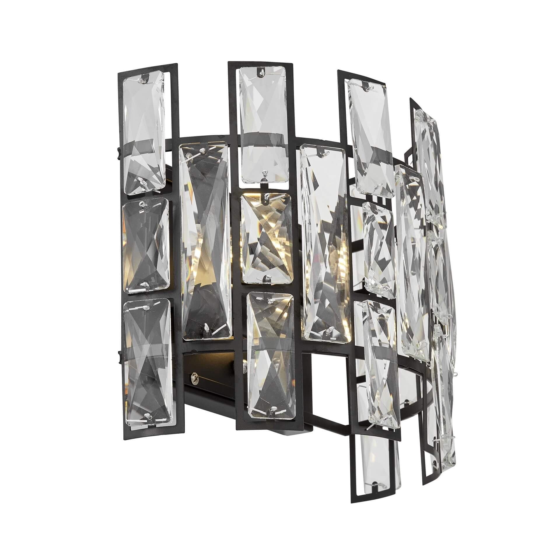 WALL LAMP CRYSTAL WALL LAMP BLACK FIORINA W2 - LuminaLux