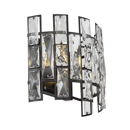 WALL LAMP CRYSTAL WALL LAMP BLACK FIORINA W2 - LuminaLux