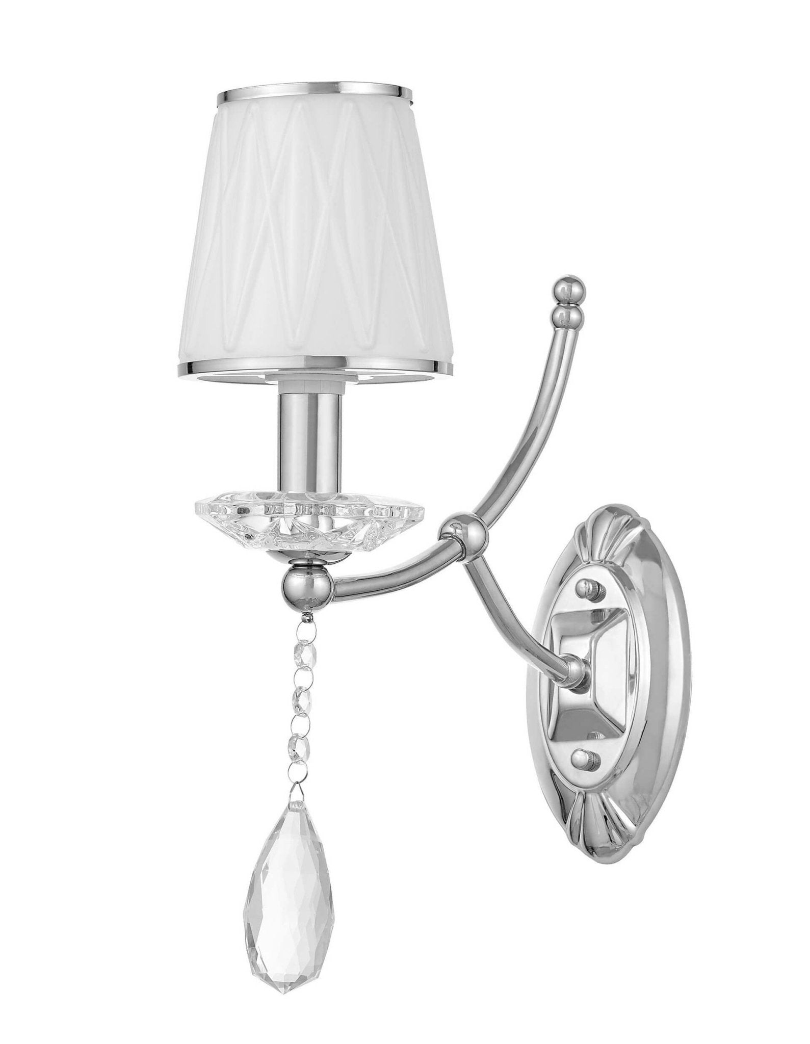 WALL LAMP CRYSTAL WALL LAMP CHROME DOMINNI W1 - LuminaLux