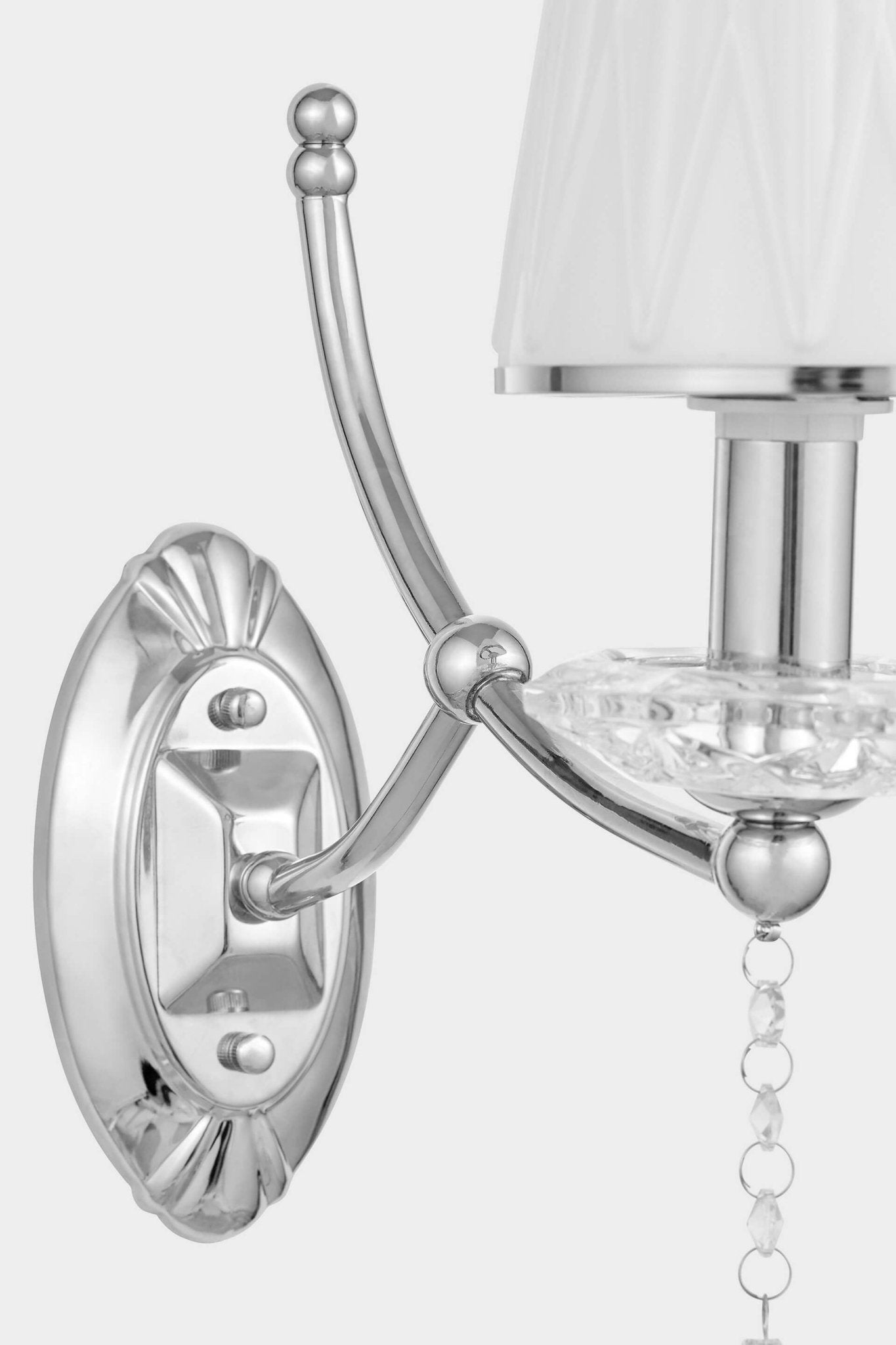 WALL LAMP CRYSTAL WALL LAMP CHROME DOMINNI W1 - LuminaLux