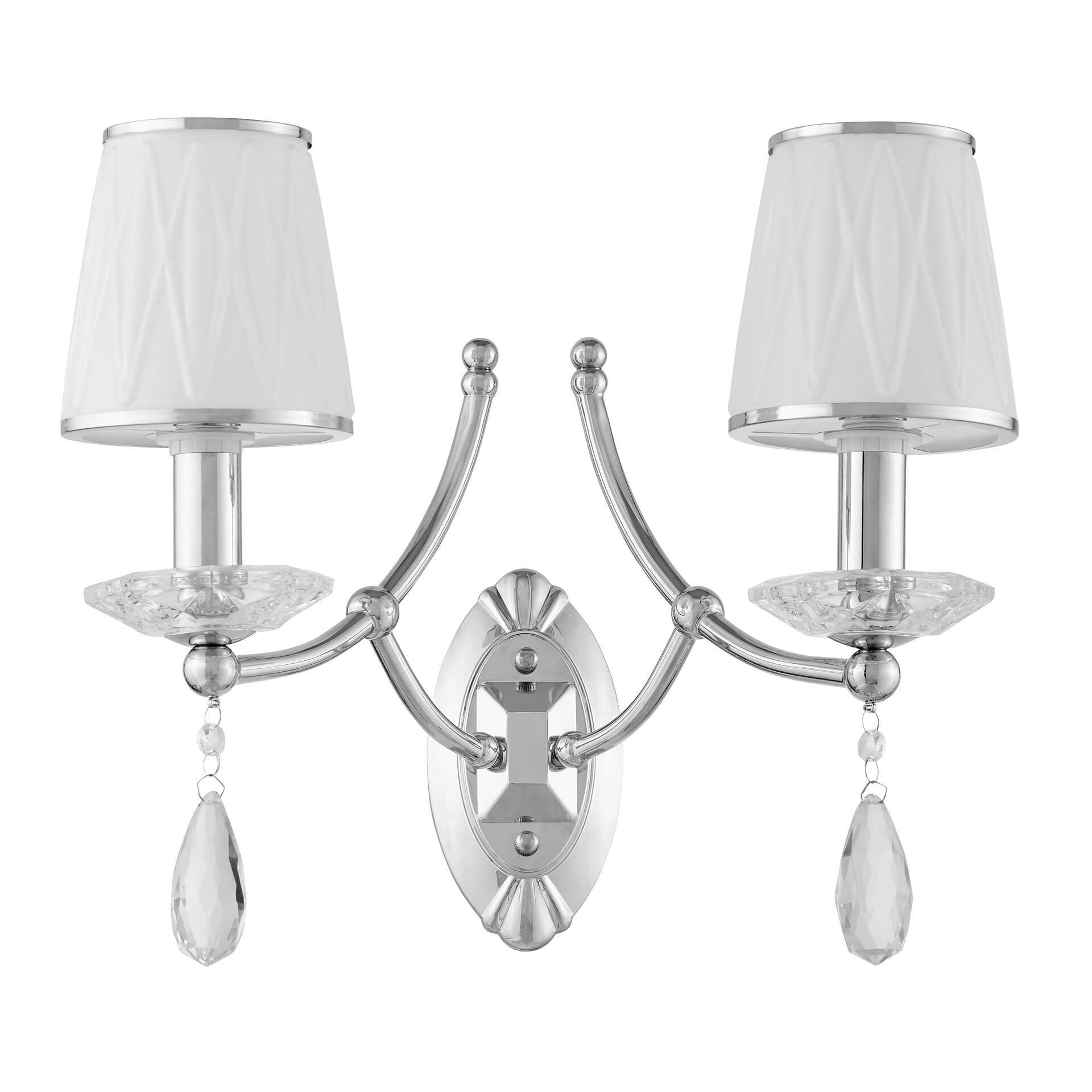 WALL LAMP CRYSTAL WALL LAMP CHROME DOMINNI W2 - LuminaLux