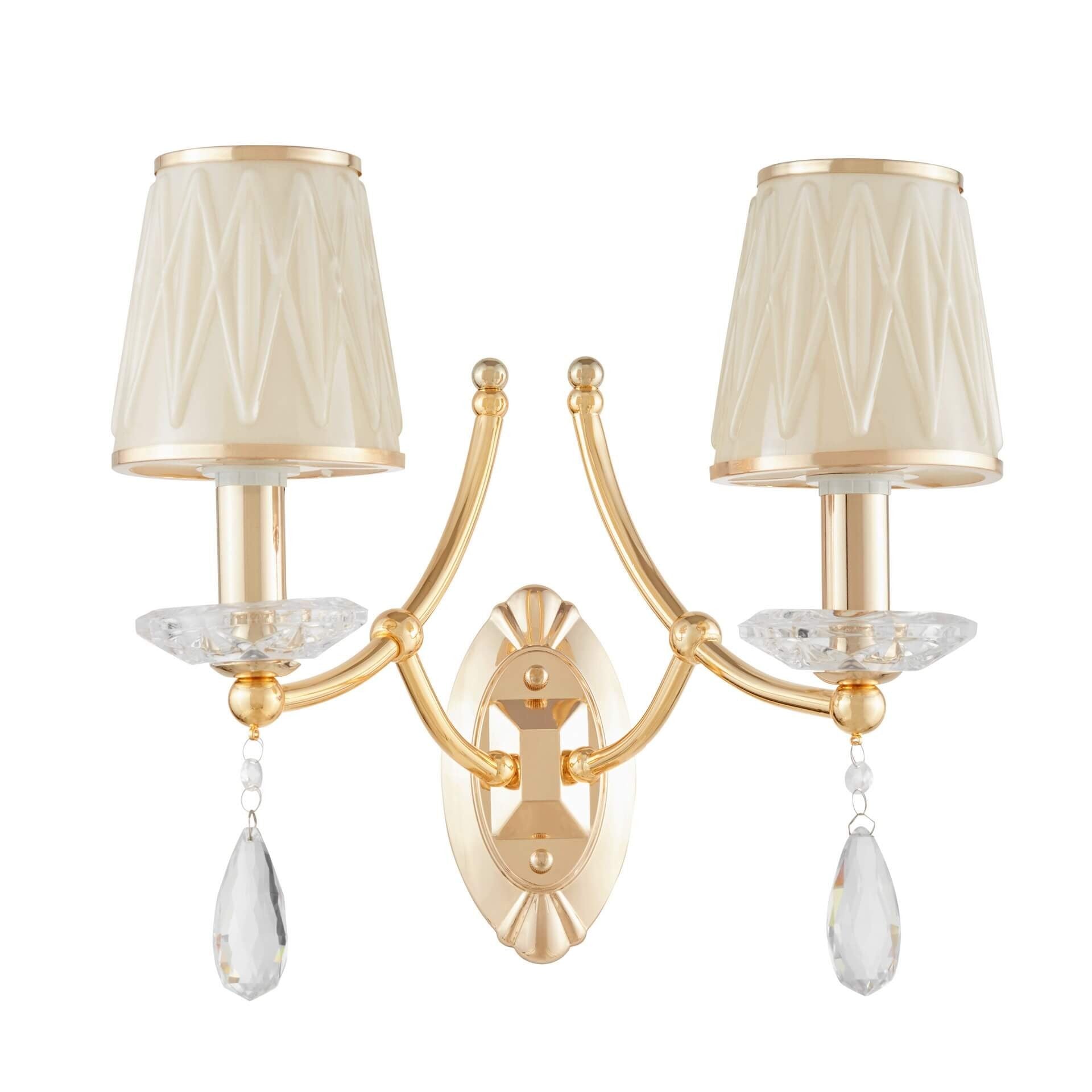 WALL LAMP CRYSTAL WALL LAMP GOLD DOMINNI W2 - LuminaLux