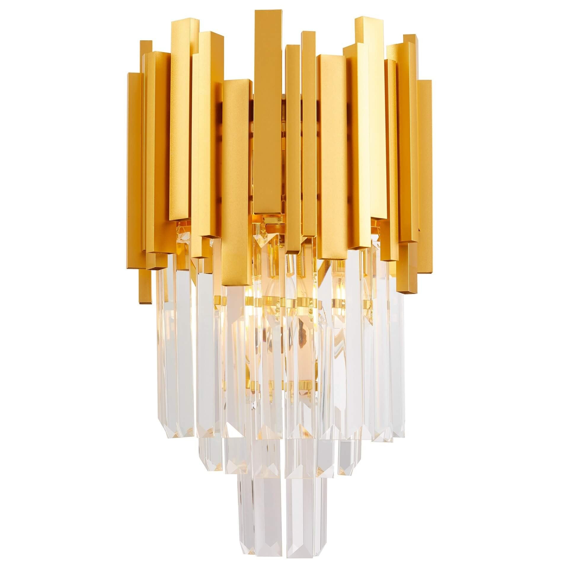WALL LAMP CRYSTAL WALL LAMP GOLD FERA W2 - LuminaLux