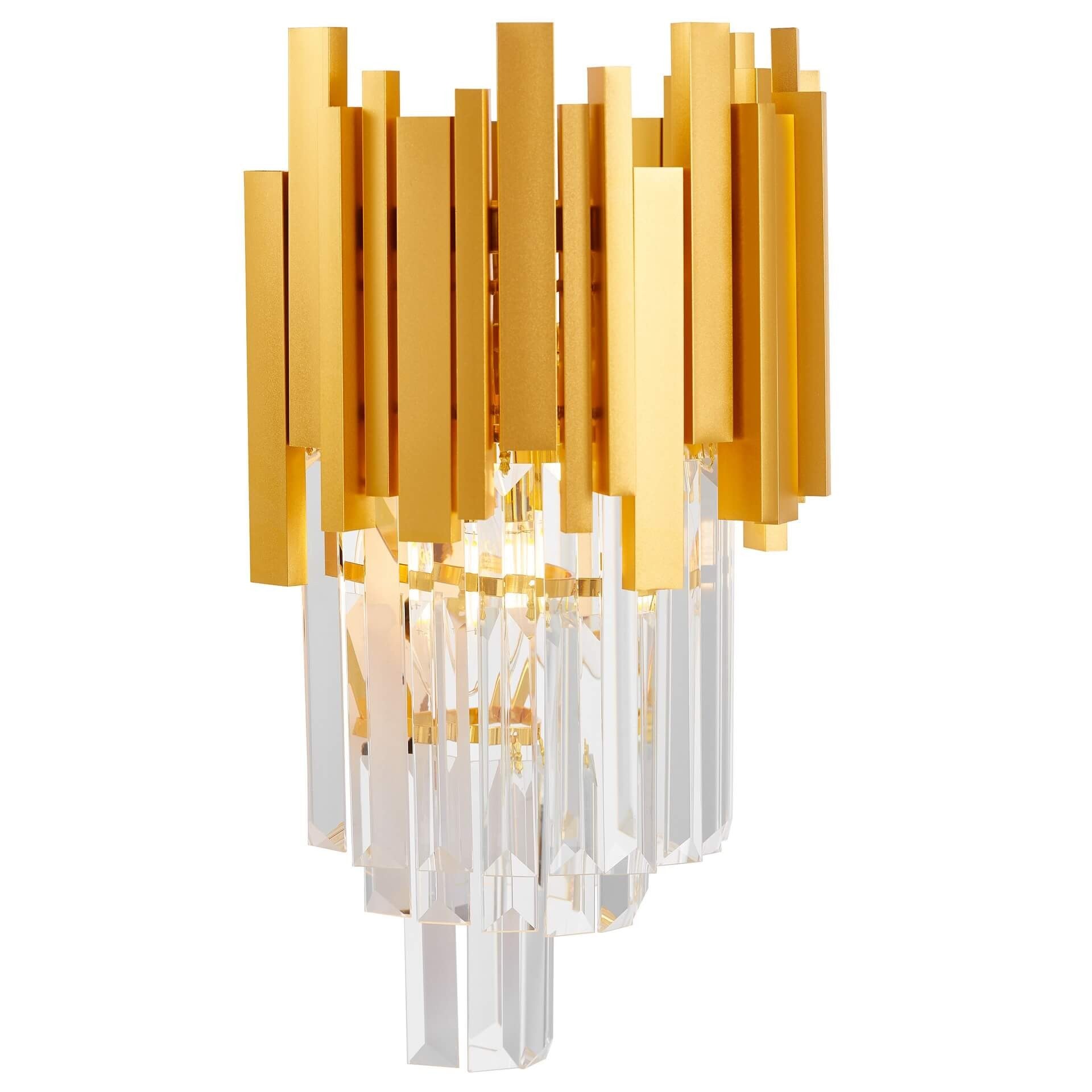 WALL LAMP CRYSTAL WALL LAMP GOLD FERA W2 - LuminaLux