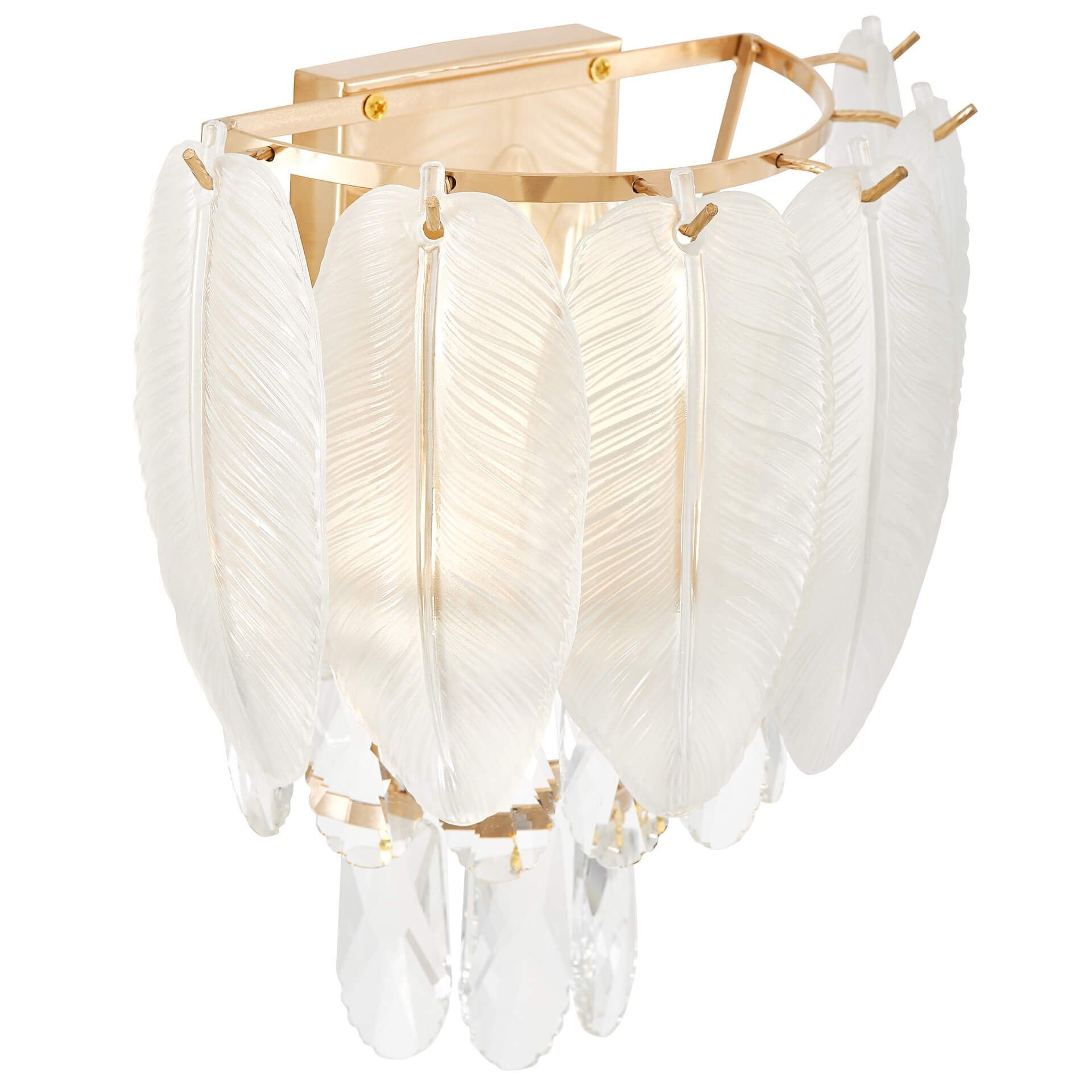 WALL LAMP CRYSTAL WALL LAMP WHITE AND GOLD CAVALINI W2 - LuminaLux